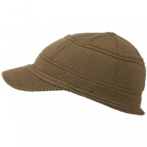 Skullies & Beanies Army Jeep Style Beanie Cap - Taupe - CD11P5I4BQX $26.07