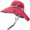 Sun Hats Women's Large Brimmed Summer Hat Foldable Garden Beach UV Protective Sun Hat - Burgundy_style 2 - C018QMAOX6R $11.20