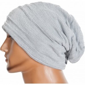 Skullies & Beanies FORBUSITE Knit Slouchy Beanie Hat Skull Cap for Mens Winter Summer - Light Gray - CG11NG5PTU9 $14.68