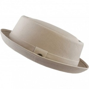 Fedoras 100% Cotton Paisley Lining Premium Quality Porkpie Hat - Sand - C51956N7M3I $17.87