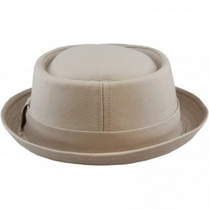 Fedoras 100% Cotton Paisley Lining Premium Quality Porkpie Hat - Sand - C51956N7M3I $17.87