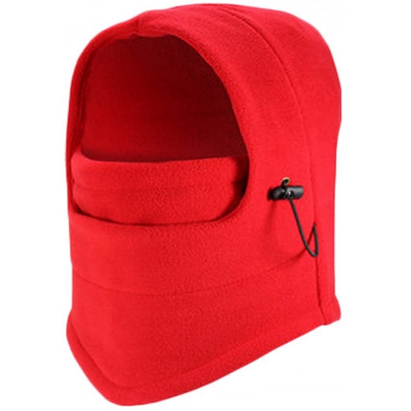 Balaclavas Windproof Fleece Balaclava Hood Thermal Motorcycle Mask - Red - C512NTLNB9C $9.66