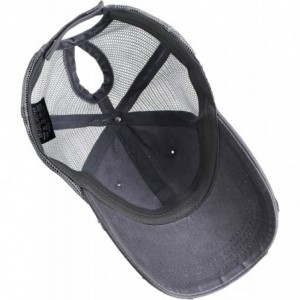 Baseball Caps Women Washed Cotton High Ponytail Baseball Cap - C10-mesh Distressed Grey - CA18WSZHZMT $9.15