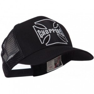 Baseball Caps Skull and Choppers Embroidered Military Patched Mesh Cap - Choppers - CZ11FITPPYB $18.66