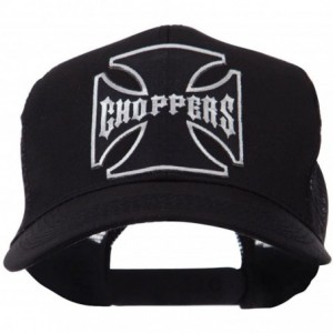 Baseball Caps Skull and Choppers Embroidered Military Patched Mesh Cap - Choppers - CZ11FITPPYB $18.66